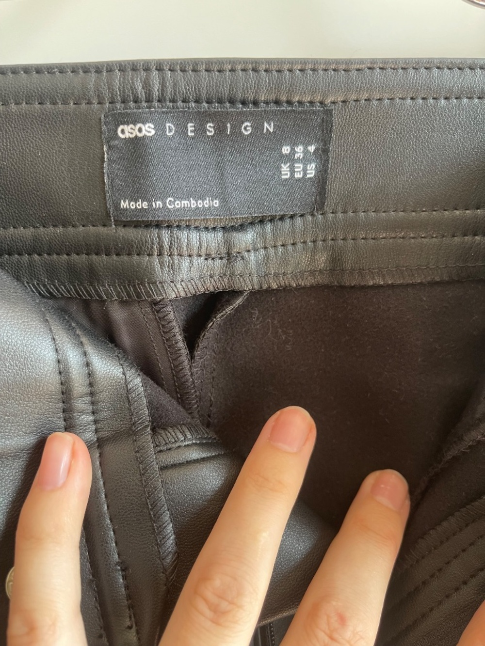 ASOS DESIGN Hourglass Premium Faux Leather Pants Black US 4 NWT - Picture 5 of 12